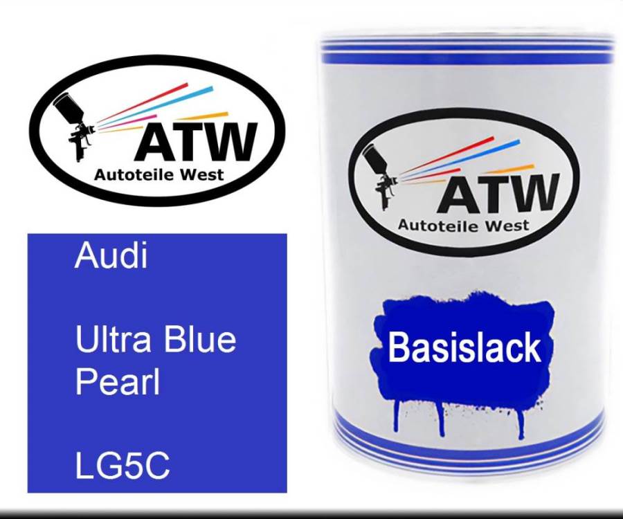 Audi, Ultra Blue Pearl, LG5C: 500ml Lackdose, von ATW Autoteile West.